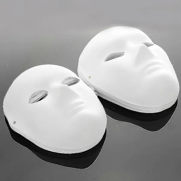 12 st DIY Helmasker, Målningsbar Pappersmask, Vit DIY Mask, Maskeradmask, Mardi Gras Mask, Party Helmasker> Masker