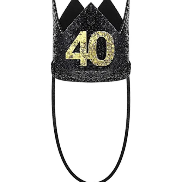 1 st Födelsedagshatt 40-årsdag Krona 40 Års Födelsedagsfest Dekoration Födelsedag Kronhatt> Huvudbonader