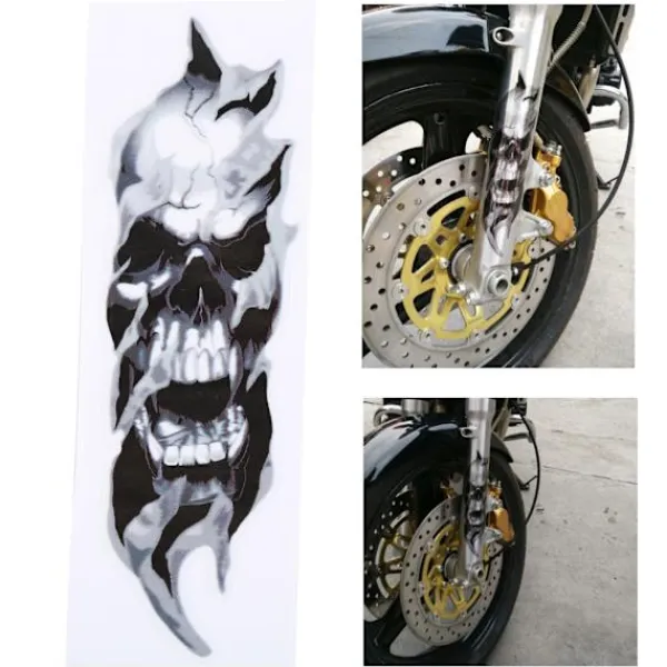 2 st Gaffel Döskalle Dekaler för Harley Sportster Softail Dyna Electra Street Glide> Smink
