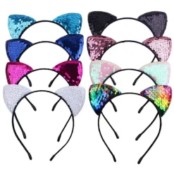 8 st Glitter Katthuvudband Halloween Maskerad Catwoman Hårband> Huvudbonader