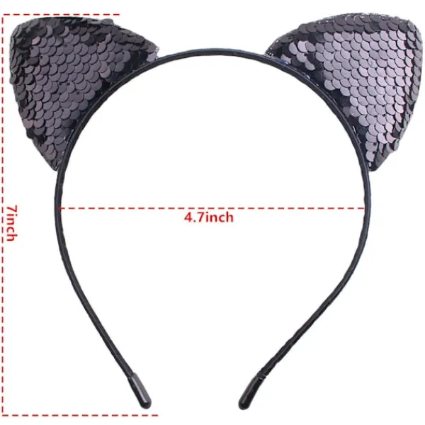 8 st Glitter Katthuvudband Halloween Maskerad Catwoman Hårband> Huvudbonader