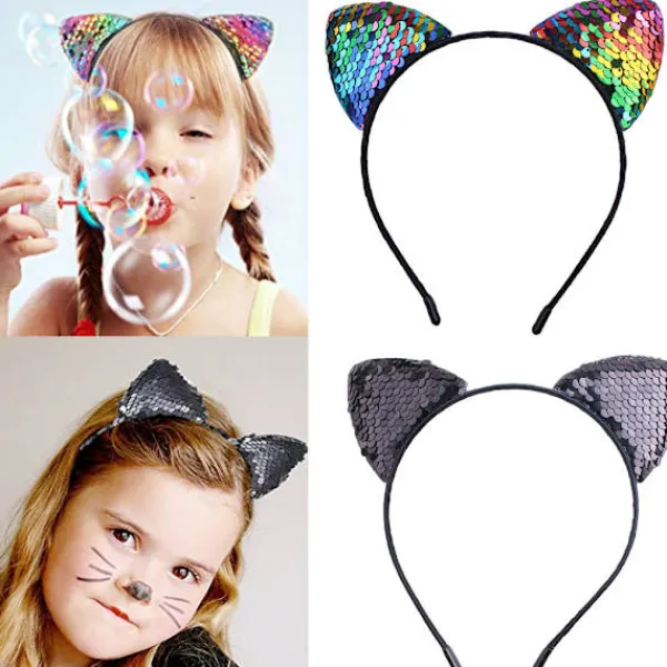 8 st Glitter Katthuvudband Halloween Maskerad Catwoman Hårband> Huvudbonader