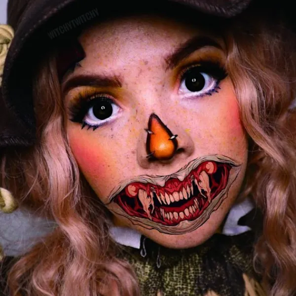 10 st Halloween Clown Horror Mun-Tatueringsdekaler Ansiktsdekaler Falska Tatueringsdekaler Tillfälliga Tatueringsset> Smink