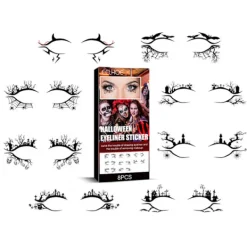 8 st Halloween Eyeliner Sticker Öga Tillfälliga Tatueringar Fladdermus Spindelväv Mönster> Smink