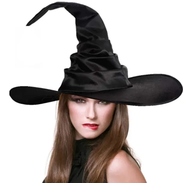 3 st Halloween Häxhattar Svarta Spindel Fladdermus Häxhatt Stora Rynkade Hattar Kvinnor Kostymtillbehör för Halloween Cosplay Party> Huvudbonader
