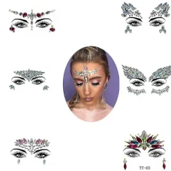 6 st Halloween Noctilucent Ansiktsstenar Tatuering Dekal, cosplay> Smink