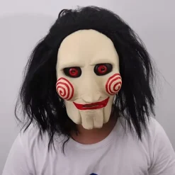 KOOLYOU 1 st Joker Mask Terrorfilm Saw Chainsaw Massacre Halloween Klänning Party Docktillbehör Rekvisita Cosplay Killer Clown Mask Mask><noscript><img width=
