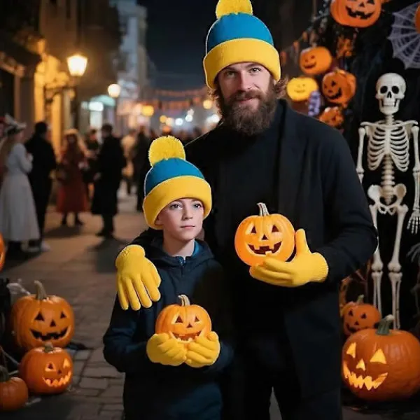 2 st Jul Cosplay Rolig Mössa och Handskar, Unisex Vinter Varm Klassisk Stickad Mössa, Halloween, Nyårs Kostymtillbehör Hat + Glove> Tillbehör