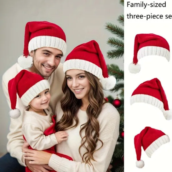 FMYSJ 3 st Julhattar, Varm Höst- och Vintermössa för Kvinnor & Män, Stretchig Unisexdesign, Perfekt Julklapp, Jultillbehör, Festliga (FMY) 6PCS(big)> Huvudbonader