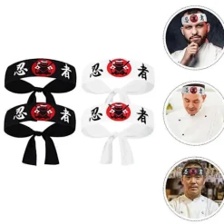 unbranded 4 st Karate Hårband Huvudband Karate Hårband Japanskt Hårband Kock Hårband><noscript><img width=