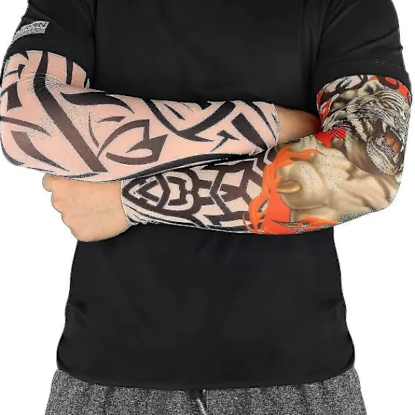 6 st Konst Arm Fake Tatuering Ärmar Skydd För Unisex Fest Cool Man Kvinna Mode Tatueringar & Kroppskonst Temporär Vattentät cy> Smink