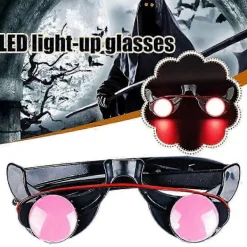 1 st LED Lysande Självlysande Glasögon Roliga Röda Ögon Cosplay Tillbehör Fest><noscript><img width=