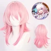 1 st Lång Rak Rosa Peruk för Honkai Star Rail 7 Mars Cosplay> Peruker