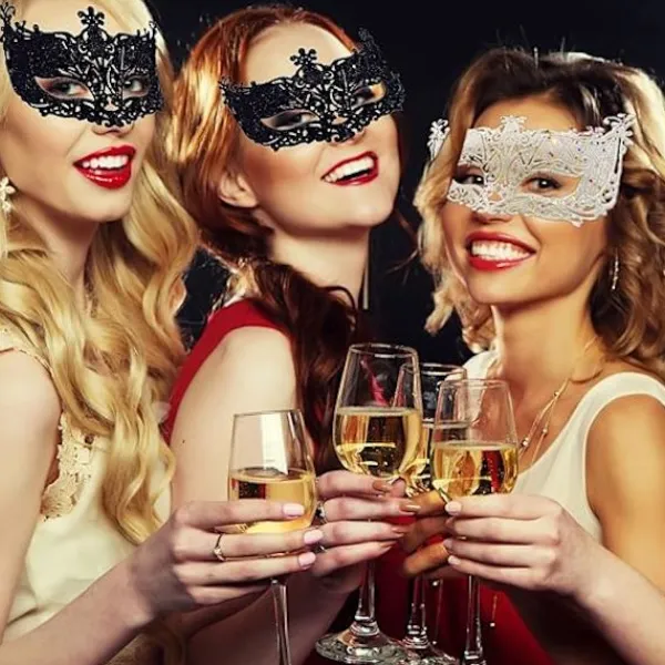 2 st Maskeradmasker, Svart Filigran och Silver Filigran Festlig Julmask Masker för Maskeradbal> Masker
