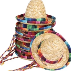 8 st Mini Sombrero Partyhattar Fiesta Party Dekorationer Festtillbehör Sombrero Kostymhattar för Bord, Dockor, Hundar - 5,9 Tum> Huvudbonader