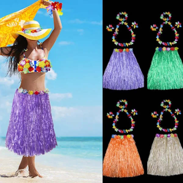 5 st/ set Hawaii Fancy Dress Gräskjol RÖD> Tillbehör