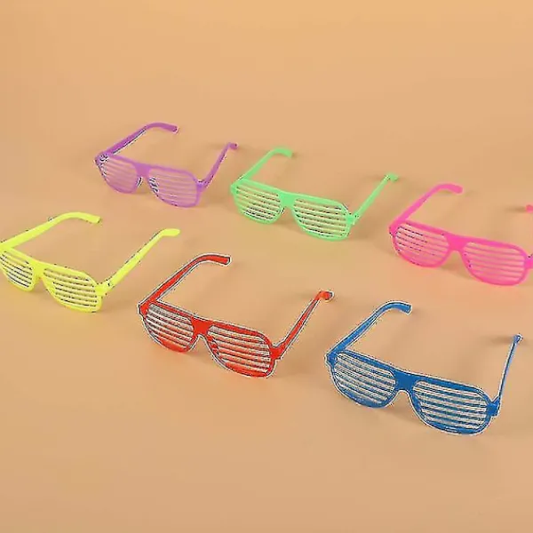 unbranded 50 st Solida Färgade Solglasögon med Shutter Shades i Plast för Festtillbehör (6 Färger Blandat Paket)> Tillbehör