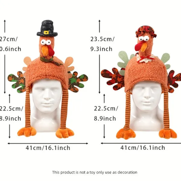 FMYSJ 1 st/2 st Thanksgiving 3D kalkonhattdekoration, lämplig för män och kvinnor, plyschhattdekoration, lämplig för Thanksgiving-fester, Thanksg (FMY) 1pc female | Fyndiq> Huvudbonader