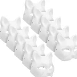 10 st Therian Mask Katt Räv Mask Therian Halloween Mask Therian Kostym för Barn Vuxna Tom Mask för Semesterfest & Therian-SS1-> Masker