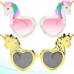 unbranded 2 st Unicorn Hjärtformade Partyglasögon Unicorn Hjärtformade Partyglasögon Unicorn Barnfesttillbehör Perfekt> Tillbehör