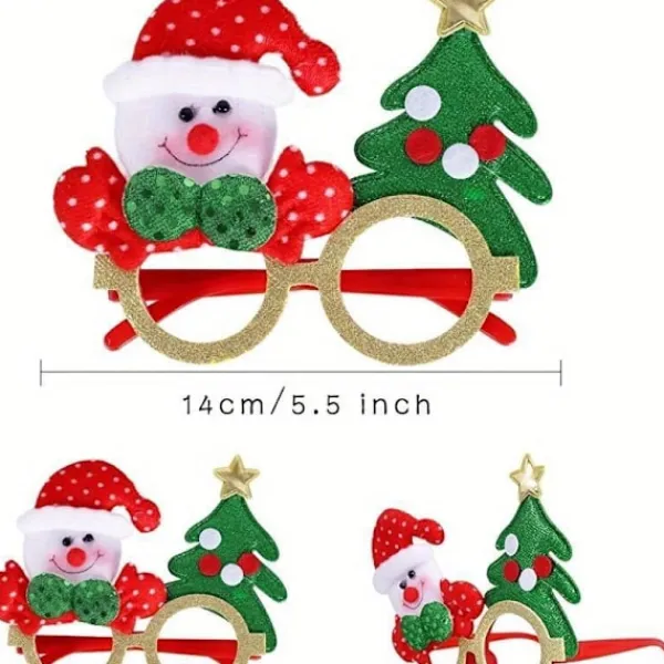 FMYSJ 12 st Vibrerande Julpartyglasögonrekvisita - Hållbara, Nyhet Julfotobås Glasögonramar med Allmän Passform, Inga Fjädrar, (FMY) 12pcs> Tillbehör