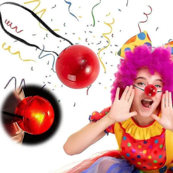 3 st Vuxen Barn Ljus Lysande Röd Näsa Led Clown Näsa Utklädningsrekvisita Scenrekvisita> Tillbehör