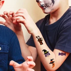 10 st/set PVC Tatuering Klistermärke Iögonfallande Skräck Visuell Effekt DIY Falsk Kroppstatuering För Fest 2> Smink