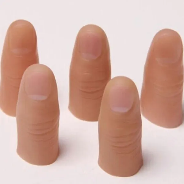5 st/set Simuleringsfingerhylsa Falsk tumspets Finger Magi Skämt Trick Prop Leksaker Finger Trick Rekvisita Leksak Rolig Skämt Party Tillbehör jn> Smink