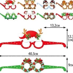 24 stycken glittriga julglasögon med dekorationer för julklappar><noscript><img width=