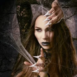 10 stycken Halloween-kostymklor Falska nagelringar Retro fingerklor Fingertopp nagelkonstdekoration><noscript><img width=