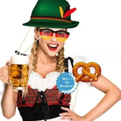 21 stycken Oktoberfest-festdekorationer, bayerska ölfestivalpappersglasögon, roliga fotobåsprylar, glasögon för tysk tema Oktoberfest><noscript><img width=