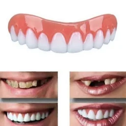 6 Stycken Omedelbara Fanérproteser Bekväma Övre Leendetänder Vita Kosmetiska Tänder Temporära Falska Tänder Komfort Passform Flex Tänder Tw><noscript><img width=