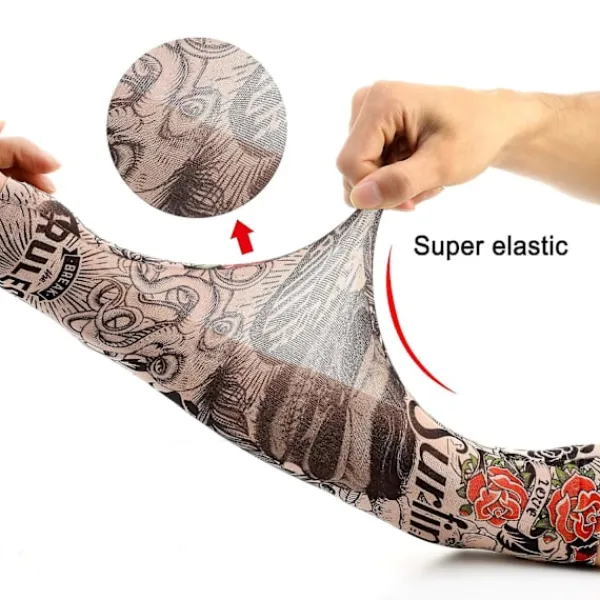 6 Tatueringsärmar Tatueringsstrumpor Arm Tattoo Strumpor Unisex Nylon Tillfälliga Tatueringar Arm Tattoo Strumpor Färg slumpmässig> Smink
