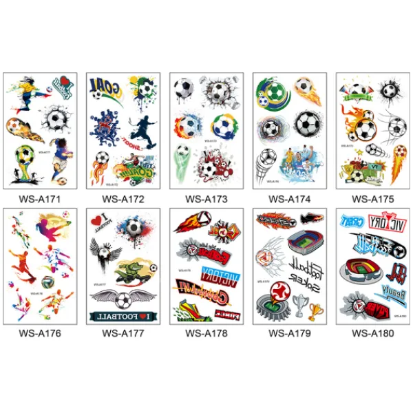 10 vattentäta svettfläcksspel Europacup klubb ansiktstatuering klistermärken fotboll tatuering klistermärken—yux> Smink