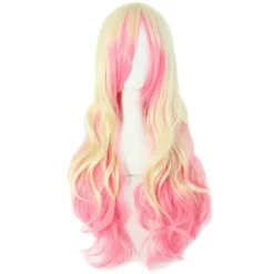 28" Vågig Lolita Cosplay Peruk Festperuk (Rosa/Beige)> Peruker