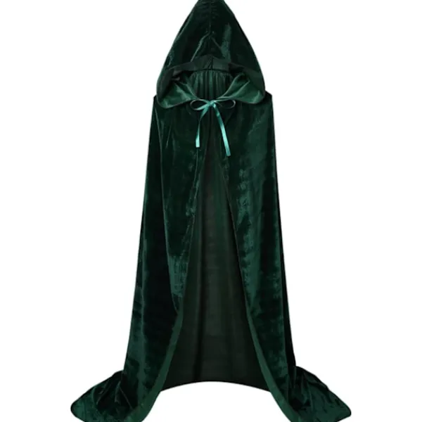 1 Vuxen Huvud Kap, Cosplay Kostym Sammet Robe, Kap Häxa Trollkarl Kappa Grön 3XLarge(180-200cm)> Dräkter