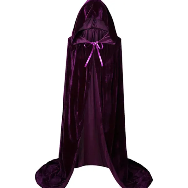 1 Vuxen Huvud Kap, Cosplay Kostym Sammet Robe, Kap Häxa Trollkarl Cloa Lila Large(120-140cm)> Dräkter
