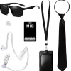 FMYSJ Agent Secret Service Kostymset Spion Kostym Tillbehör för Män Kvinnor Barn för Cosplay (FMY)> Tillbehör