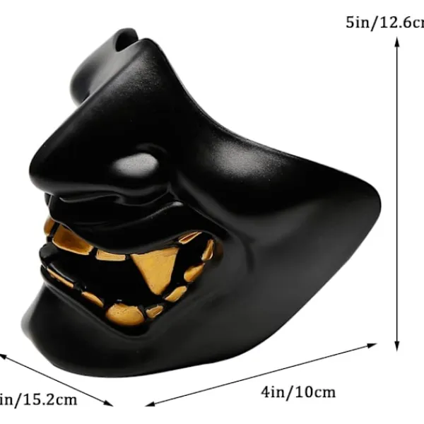 Airsoft Halv ansiktsmask, Ond Demon Monster Kabuki Samurai Hannya> Masker