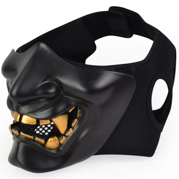 Airsoft Halv ansiktsmask, Ond Demon Monster Kabuki Samurai Hannya> Masker