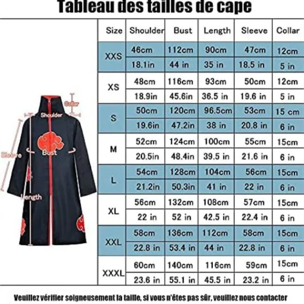 Akatsuki Itachi Kostym Cape Cosplay Akatsuki Uchiha Itachi Kostym Pannband Ring Halsband Ninja Tillbehör Anime Karneval Halloween Jul, storlek L> Dräkter