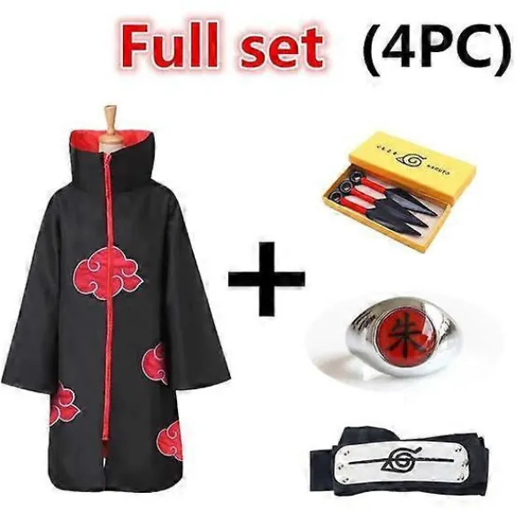 Akatsuki Uchiha Itachi Cosplay Kostym Halloween Party Kostymer Barn Vuxen Kappa Mantel L> Dräkter