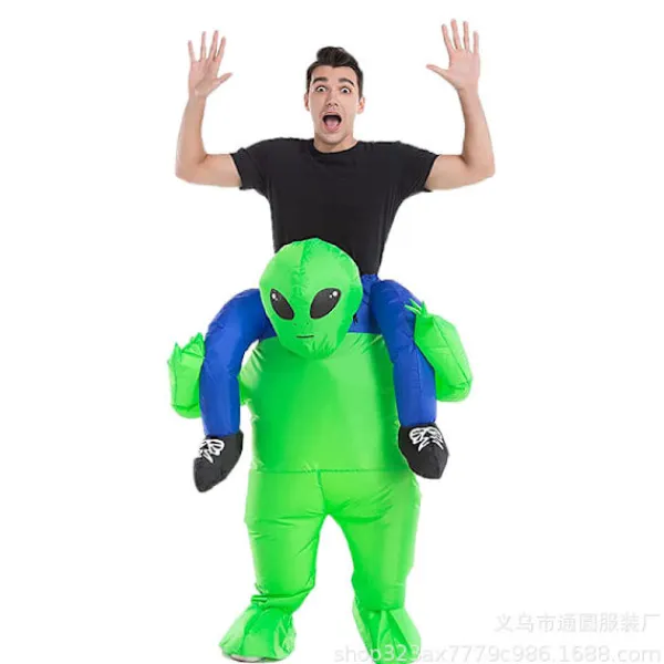 Alien Uppblåsbar Kostym för Halloween Cosplay Grön Vuxen (150-190cm) Adult (150-190cm)> Dräkter