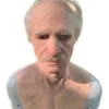 Blueday Amazon Gränsöverskridande oberoende station Gammal man Gammal farfar Ansikte Peruk Gammal man Mask Huvudbonader Halloween Omger gubbe med hår (e2)> Masker