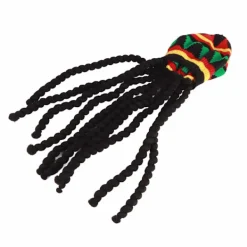 Andningsbar stickad baskerhatt med lång svart dreadlock-peruk för sommar, vinter, Halloween-fest><noscript><img width=