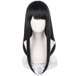 Anime Chainsaw Man Mitaka Asa Cosplay Peruk Asa Mitaka Lång Svart One Size><noscript><img width=