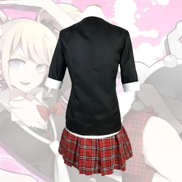KOOLYOU Anime Danganronpa Enoshima Junko Cosplay Kostym Uniform Cafe Arbetskläder Kort Kjol Dubbel Svans Fläta Peruk Halloween Kostym costume2> Dräkter