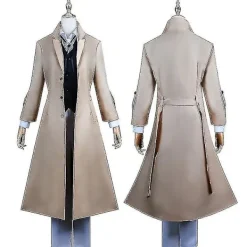 Anime Dazai Osamu Cosplay Kostym Bungo Stray Dogs Cosplay Lång Jacka Kappa Dazai Osamu Peruk Halloween Jul Kostym dräkt och peruk dräkt och peruk L | Fyndiq> Peruker