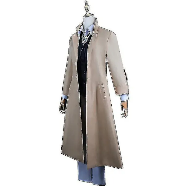 Anime Dazai Osamu Cosplay Kostym Bungo Stray Dogs Cosplay Lång Jacka Kappa Dazai Osamu Peruk Halloween Jul Kostym dräkt och peruk dräkt och peruk L | Fyndiq> Peruker