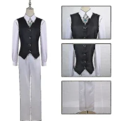 Anime Dazai Osamu Cosplay Kostym Bungo Stray Dogs Cosplay Lång Jacka Kappa Dazai Osamu Peruk Halloween Jul Kostym dräkt och peruk dräkt och peruk L | Fyndiq><noscript><img width=